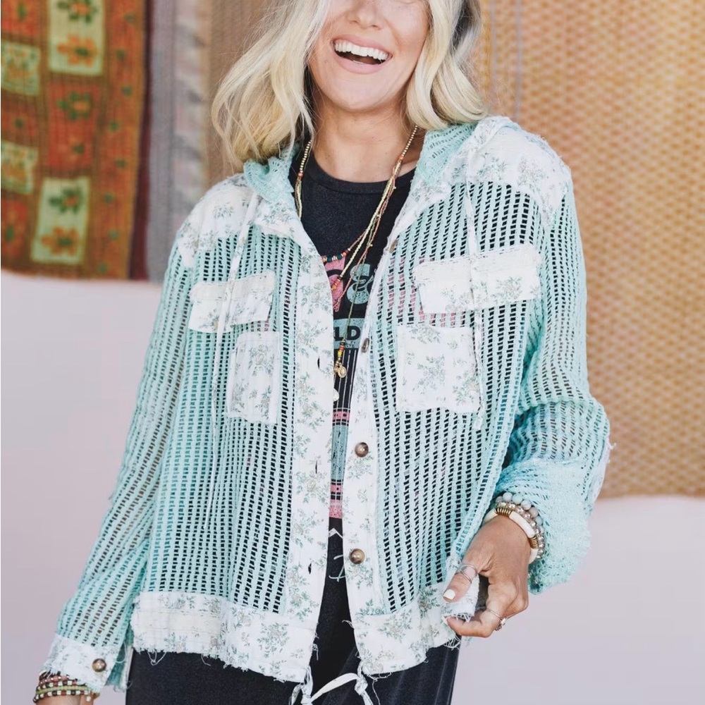 POL Sheer Lace Jacket Hoodie